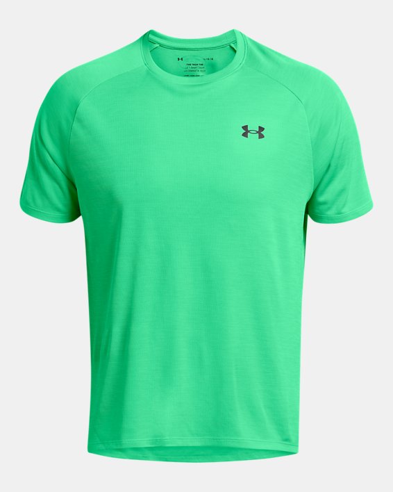 Męska koszulka z krótkimi rękawami UA Tech™ Textured, Green, pdpMainDesktop image number 3